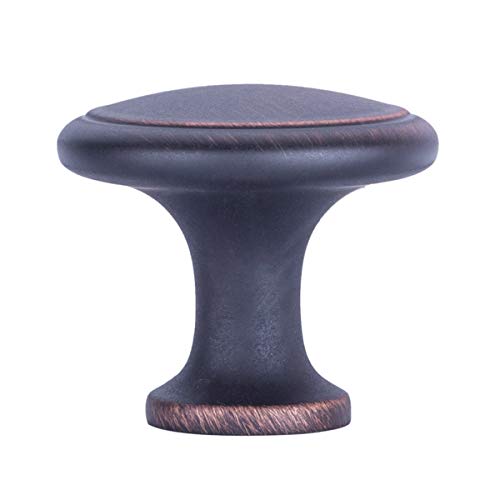 Image of Traditional Round Flat Drawer Knob, 1-3 /16-Inch Diameter, Oil Rubbed Bronze Finish, 300 Pieces