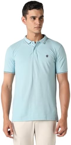 Van Heusen Men's Cotton Solid Regular Fit Collar Polo T-Shirt
