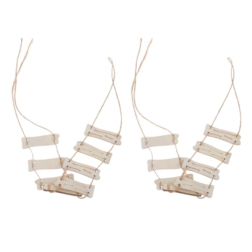 CIYODO Mini Holzleiter für Gartendeko Außen Mini Strickleiter aus...