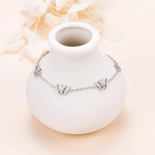 Image of Ladytree Bracelet for Women 925 Sterling Silver Cute Flying Bat /Blue Jay /Turtle /Bunny /Stingary /Octopus Charm Adjustable Bracelet Ocean Jewelry Gifts for Teen Girls Mother Wife Daughter Family