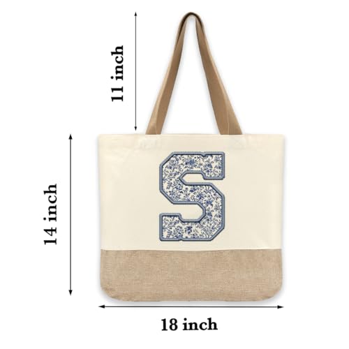 Bolsa Tote de Lona Inicial, Personalizable para Mujer miniatura 5