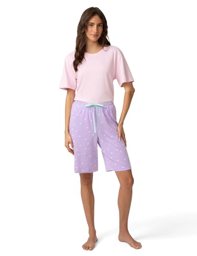 Image of HUE Women's Summer Vacation Pajama Separates, Soft, Whimsical Print Pjs with Tropical Beach Themes, Flip Flops, Cocktails
