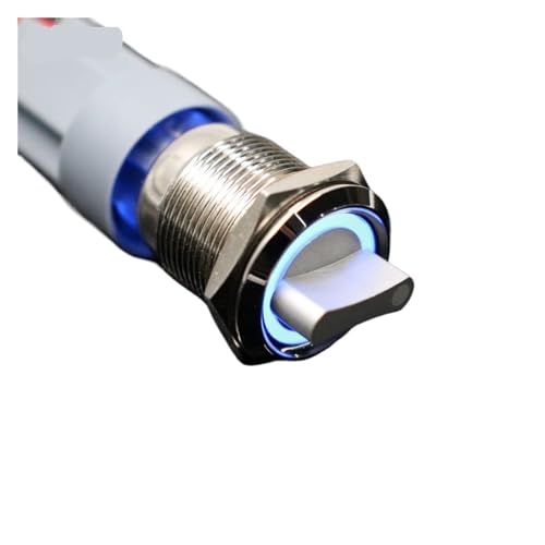Interrupteur rotatif étanche DPDT à impulsion avec éclairage LED bleu 12V