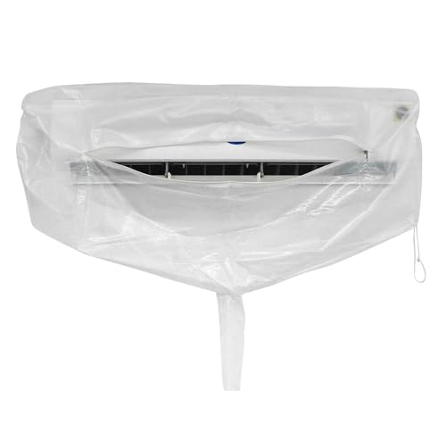 Image of REENAX PVC Split AC Service Wash Bag Cover Jacket Waterproof Service Cover Bag With Drain Outlet (Whitee Service Washbag)