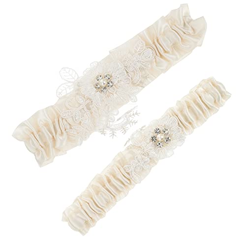Homoyoyo 2stücke Braut Strumpfbänder Mit Spitzen-Design Und Glitzer Für Hochzeiten Hochwertige Und Bequeme Garter Für Braut Für Romantische...