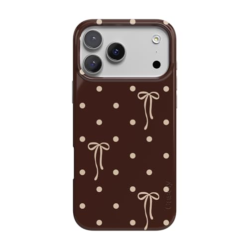 Casely iPhone 17 Pro Case | Teddy Bows | Brown Polka Dot | Compatible with MagSafe | Classic Ultra Slim Design