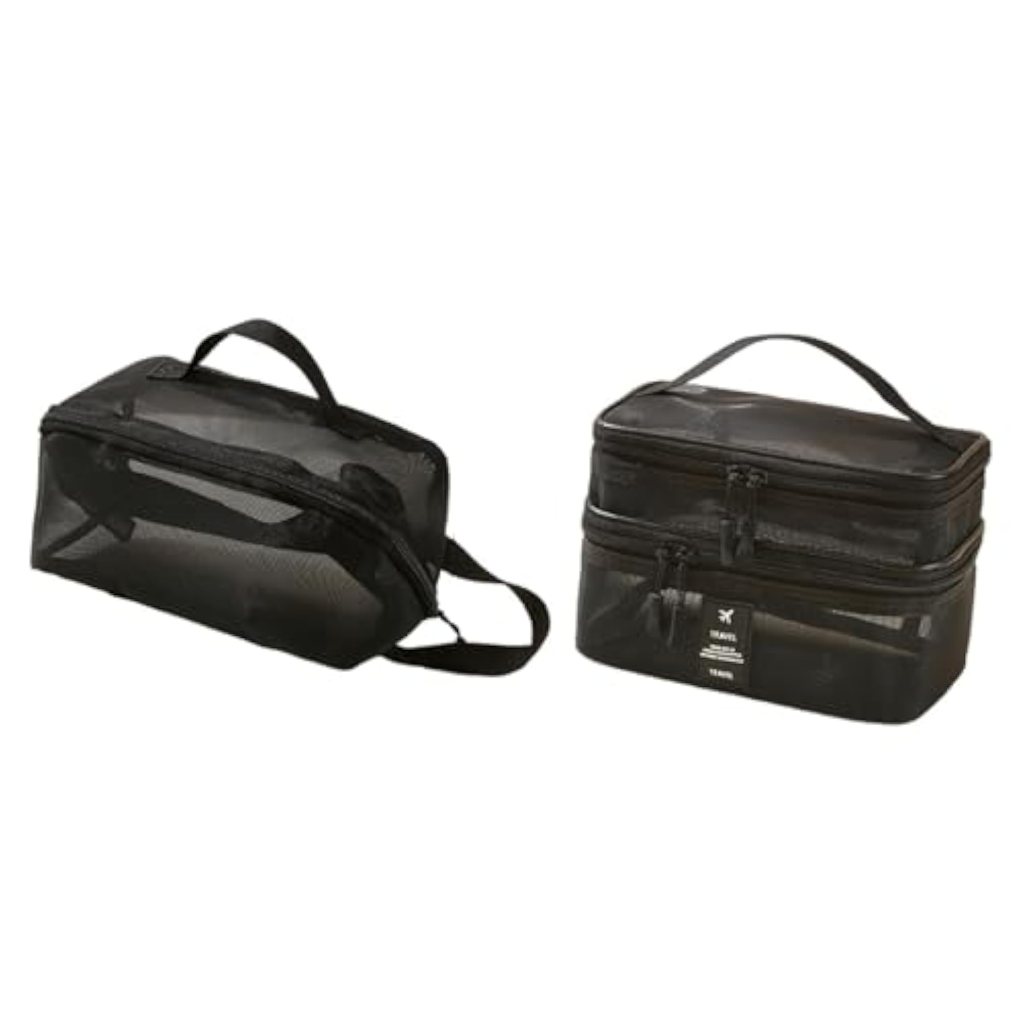 Portable Mesh Makeup Bag for Brushes, Black