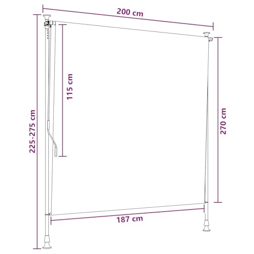 Store roulant extérieur anti-UV et imperméable en polyester gris - 6