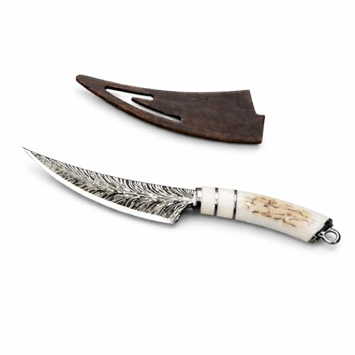 Image of Wizbiz Stainless Steel Boning Knife for Kitchen with Sheath - Curved Blade for Meat Trimming & Fish Fillet - Ergonomic Handle Utility Knife