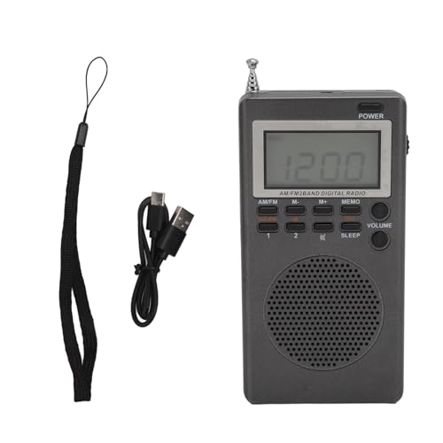 Radio Numérique AM FM Portable, Radio de Poche Alimentée par Batterie Très Sensible avec Son Clair, Mémoire de 58 Stations, Matériau ABS, pour Une Utilisation Intérieure et