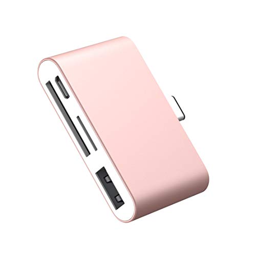 USB C HUB zu SD/TF USB2.0-Kartenleser-Anschluss Geeignet für die Verwendung durch Computertelefone Erhöhen Sie den Arbeitsspeicher,Rosegold