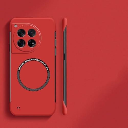 Coque OnePlus 12R magnétique ultra fine et rigide en polycarbonate mat rouge