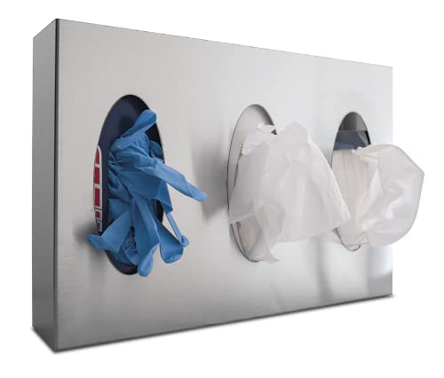 Fricosmos - Dispensador de 3 Cajas de Guantes y/o Tissues - 386x81x260 mm. - Encimera - Metal - Blanco - 080420