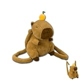 RYOLOY Adorable and Stylish Capybara Backpack，Stuffed Animal Backpack,with Fluffy Adjustable shoulder strap for kids trendy women (large)