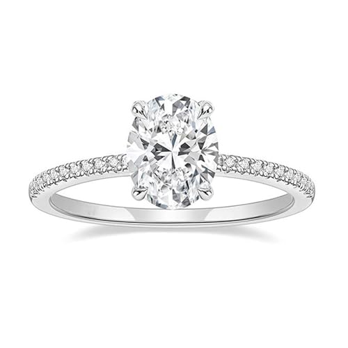 Anillo de compromiso de moissanita ovalada 8x10mm en oro de 9K Wycian
