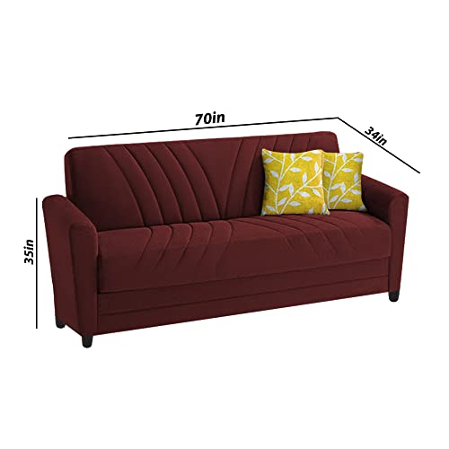 Image of Francis 3 Seater Sofa Set for Living Room (Maroon Fabric)