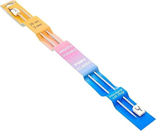 Pony Classic: Knitting Pins: Single Ended: 25cm x 5.00mm, Aluminium, Multi, 5mm