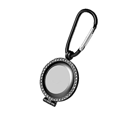 DFERTG 2 Pack Airtag Case Llavero Airtag Cubierta Protectora Rhinestone Metal Air Tag Secure Holder Casos Accesorio Accesorio Anti-perdido Llavero Airtag Caja(Color:Negro) Cover