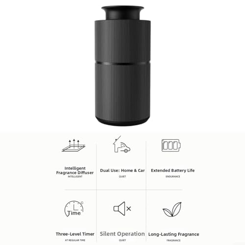 Diffuseur d'arômes vertical noir avec minuterie et intensité réglable - 8