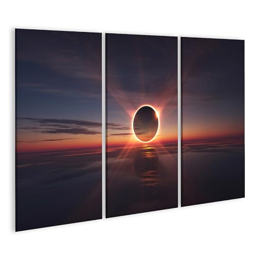 Éclipse sur la mer tableau islandburner pour salon chaleureux