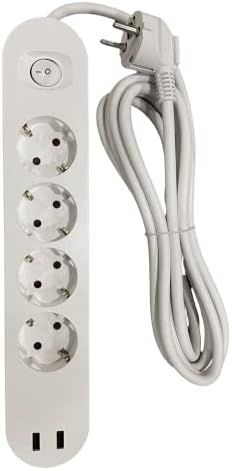 Ikea Kopla Quadruple Socket / 2 USB Ports (3 m)