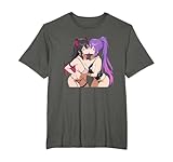 Waifu Sexy Anime Besos Chicas Cuernos Estilo Manga Japonés Camiseta