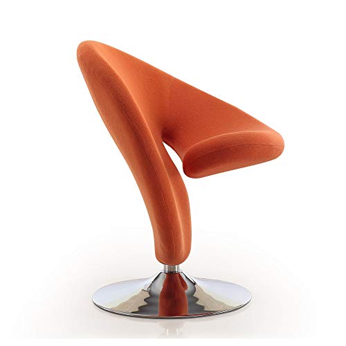 Sillón ergonómico Naranja con base cromada miniatura 6
