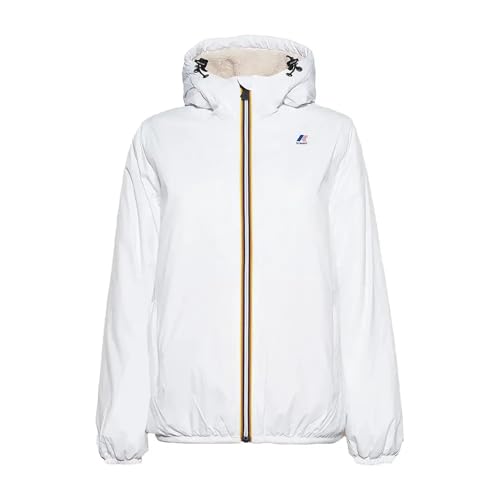 K-Way Giubbino Corto Donna le Vrai 3.0 Claudette Orsetto K2113QW 001 White Tg 46 IT TAGLIA US 6