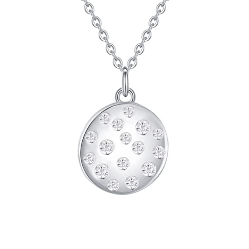 Collier à breloques en argent sterling et zircone cubique pour femme