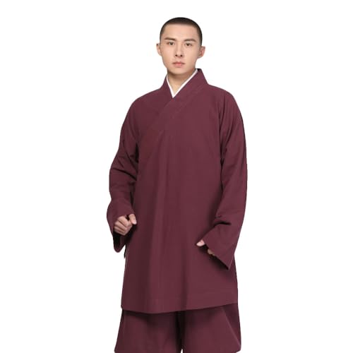 ZooBoo Men's Cotton Monk's Robe Monk Uniforms - Meditation Gown Suit Kungfu Clothes Martial Arts Clothing Arhat Suits2