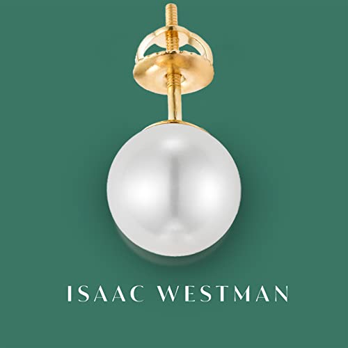 Freshwater Pearl Stud Earrings on Solid 14K Gold Screw Back Posts By ISAAC WESTMAN®3