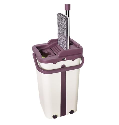 Mopa Mop Mopas Fregona Cubo De Fregona Plana De Acero Inoxidable para Secar Trapeador Que No Se Lava A Mano Trapeador Rotatorio Automático Humidificador Automático Trapeador de Limpieza
