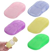 Seifenblätter Seife Papier Seifenblättchen für Unterwegs,5 Boxen/100 Seifenblätter für Unterwegs,Mini Seife,Paper Soap mit Kunststoffbox,Tragbar Reiseseife für Reisen Camping - 20pcs Jede Box