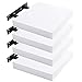 Lestarain Étagère Murale en MDF Lot de 4,Meuble de Rangement pour Livres et Photos, Décoration pour Salon Chambre Bureau Salle de Bain ou Cuisine, 30x23x3.8cm, Blanc