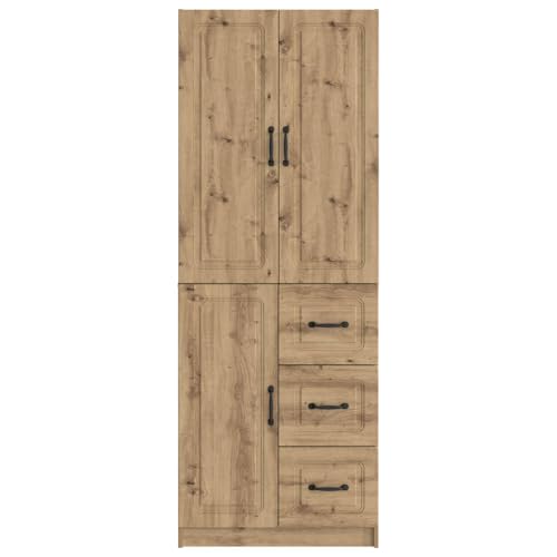 Armarios de madera de roble Artisan modulares con 3 estantes y cajones para salón 5