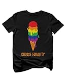 Tstars Equality Rainbow Gay & Lesbian Ice Cream Pride Flag Toddler Kids T-Shirt 2T Black