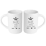 30th Anniversary Mugs for Couple Mr Right & Mrs Always Right 30 Year Parents Anniversary Present...