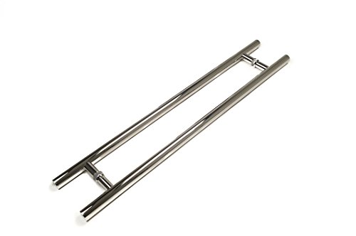 Strongar Modern & Contemporary Round Bar/Ladder/H-Shape Style 610Mm / 24 Inches Push-Pull Stainless-Steel Door Handle - Polished Chrome Finish #TOP1