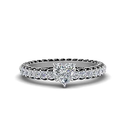 Image of 55Carat Choose Your Gemstone Eternity Ring Sterling Silver Heart Shape Side Stone Engagement Rings Affordable for your Girlfriend, Wife, Wedding Partner US Size 4 TO 12
