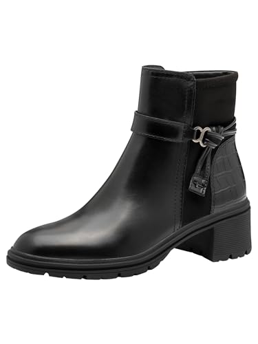 Tamaris Femme Damen Boot Heel 1-25823-45 Bottine, Noir, 38 EU