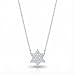 Alef Bet by Paula Sterling Silver 925 Star of David Necklace Pave CZ 3/8 Inch Pendant Rolo Chain Adjustable Jewish Women Bat Mitzvah Hanukkah Birthday Gift