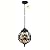 Zanritelit Dusk to Dawn Outdoor Pendant Lighting for Porch, Black Aluminum Anti-Rust Hanging Lights Fixture, Adjustable Globe Outside Lantern Ceiling Mount, Industrial Exterior Chandelier, Amber Glass