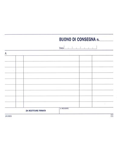 Blocco Buoni Consegna 50x2 Copie 11,5x16,5 cm Confezione 40