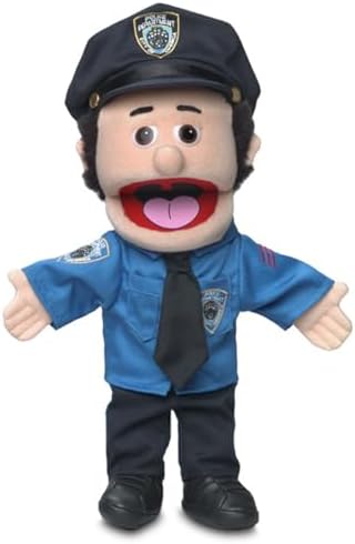 Silly Puppets 14" Policeman Puppet, Blue, Hand Puppet, Polyurethane Foam, Ages 3+