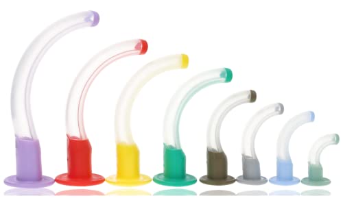 Tubos desechables para 1ª ayuda, código de colores, incluye bloque de mordedura (8 tubos de tamaño 000 a 5)