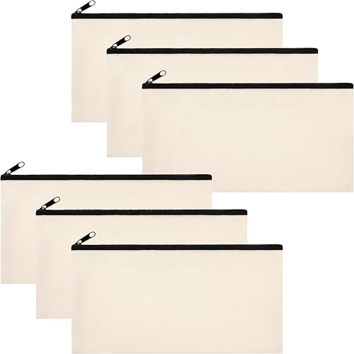Phicorn 6-Pack Small Canvas Zipper Pouch
