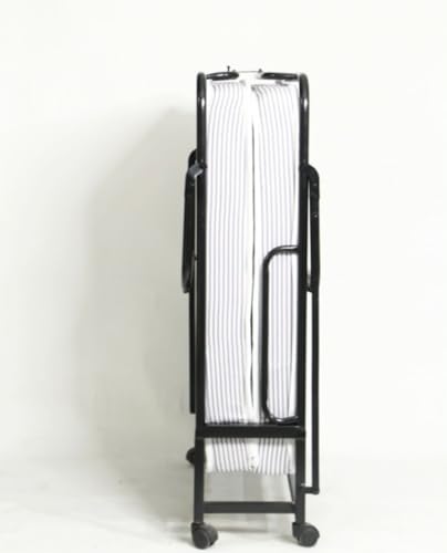 Image of Sahni Foldable Furniture Premium Rollaway Folding Bed with 4 Inch Mattress, Single Guest Bed with Lockable Wheels, Heavy Duty Metal Frame, Portable Foldable Bed for Sleeping