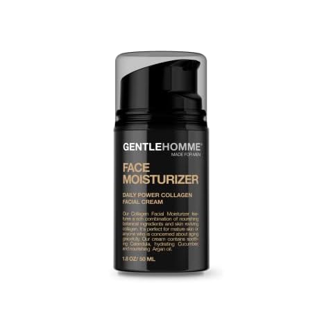 Gentlehomme Collagen Face Moisturizer for Men - Day & Night Facial Cream - Men's Anti-Aging, Moisturizing & Nourishing Moisturizer with Cucumber & Argan Oil - 1.8 oz. Cover
