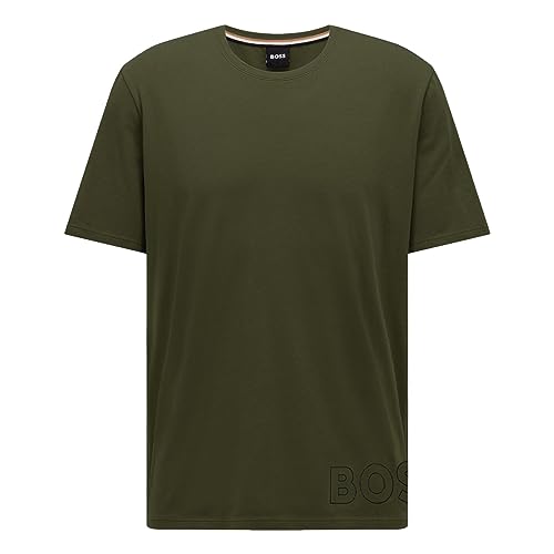 Boss Identity RN 10241810 01 Pyjama T-Shirt with Outline Logo, Small, 361 Open Green