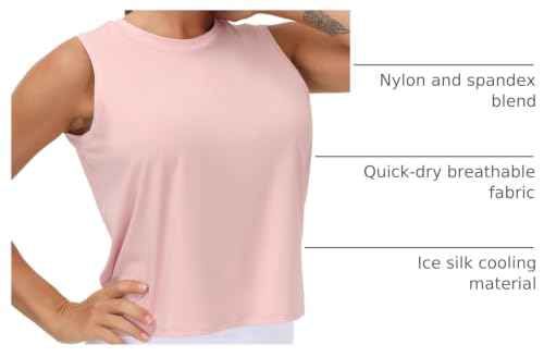 Image of THE GYM PEOPLE Women's Workout Tops in Ice Silk Quick Dry Sleeveless